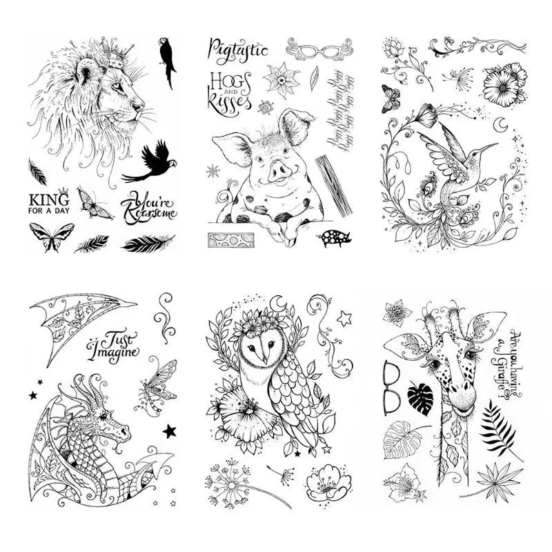 

DIY Animal Clear Stamps Transparent Silicone Stamp Card Hand Account Rubber Stamps