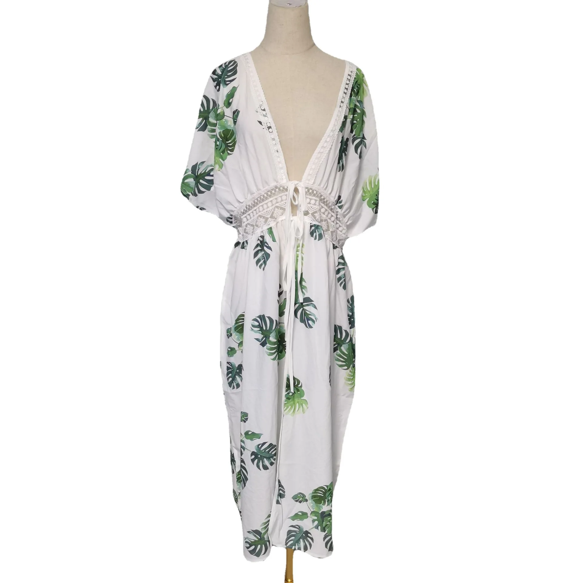 Женское платье-макси с V-образным вырезом и цветочным принтом | Женская одежда