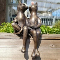 realistic cat figurine collectible compact romantic lovers cat miniature household supplies