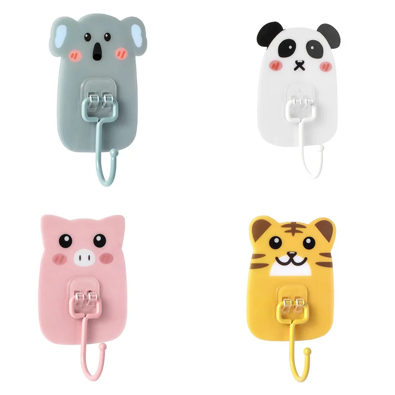 

Cute Animal Hook Punch-free Hook Cute Cartoon Viscose Coat Hook Home Decoration Hook Creative Hooks In Bathroom Kitchen