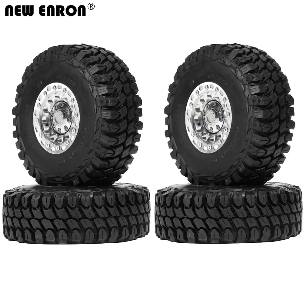 

NEW ENRON Metal 1.9" Beadlock Wheel Rim & 110x38mm Tire 4Pcs for RC Crawler 1:10 AXIAL D90 Traxxas TRX4 SCX10 Tamiya CC01 MST