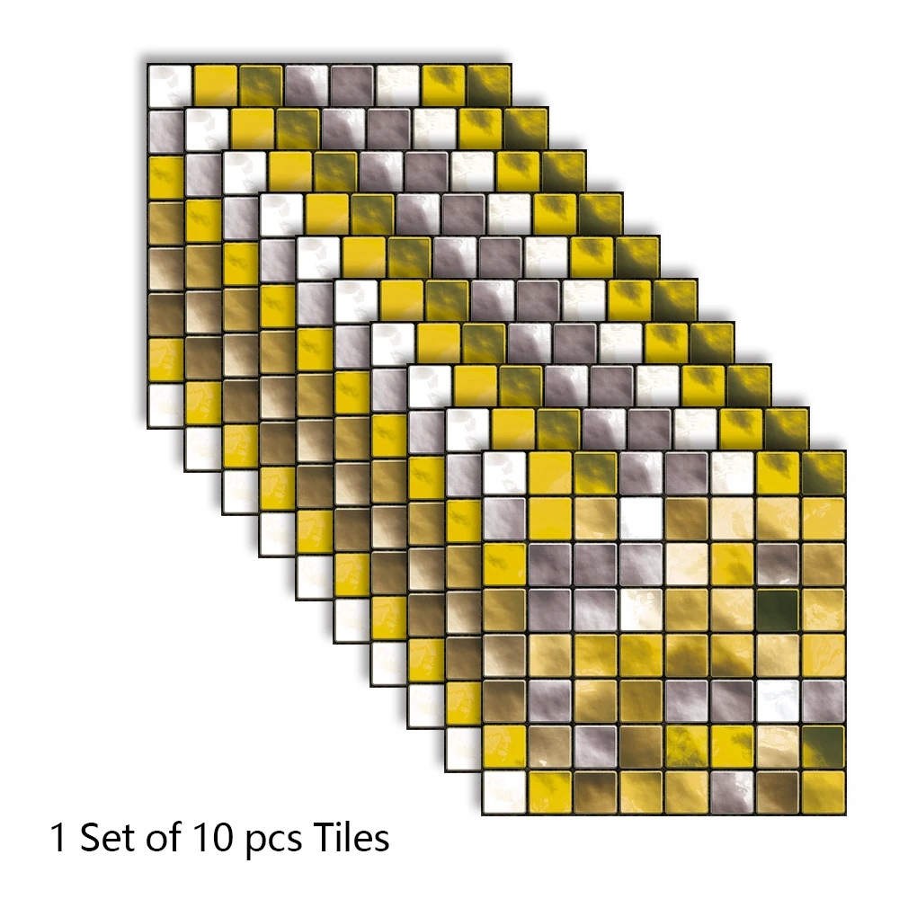 10 шт. золотисто желтая мозаичная плитка наклейка напечатанная в 2D переводе чехлы