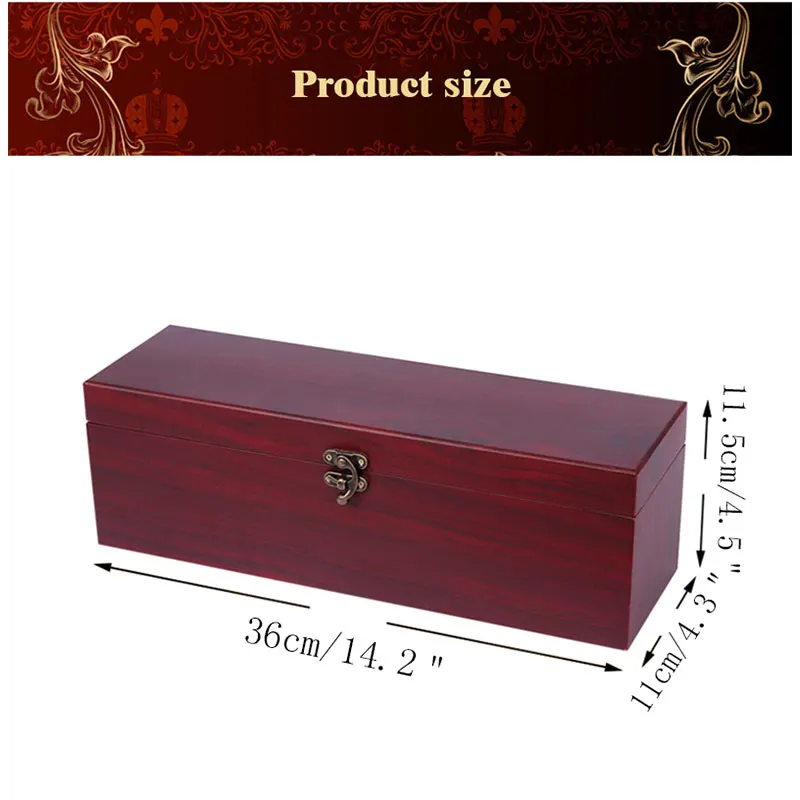

Solid Wood Wine Box Single Wood Wine Bottle Srorage Box With High Quality Silk Cloth Exquisite Business Gift With Wine Set Tools