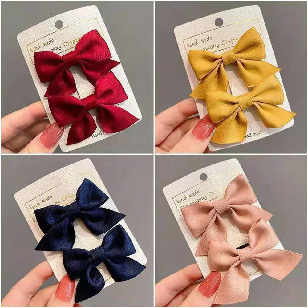 

2021 New Bow Headgear Cute Sweet Little Girl Hair Accessories Summer Girls Net Red Clips Baby Hairpins Children Hair Clips