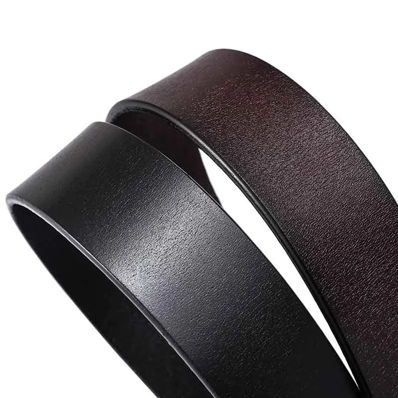 Мужской кожаный ремень DYROREFL однотонный деловой из воловьей кожи с пуговицами