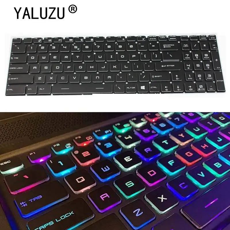Полноцветная английская клавиатура с RGB подсветкой Per-key для MSI GE65 9SE GE75 Raider 8RE 8RF 8SE
