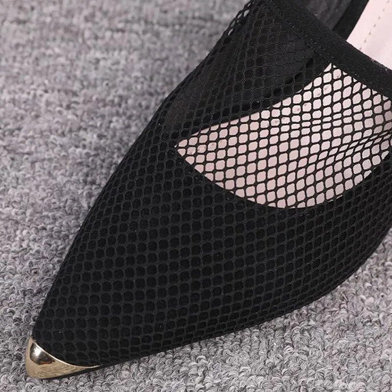 Женские сетчатые туфли-лодочки на высоком каблуке 7 см с острым носком | Обувь