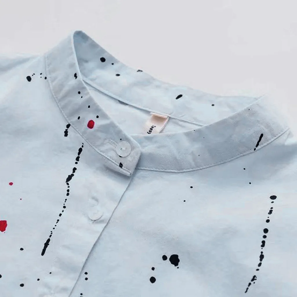 

Women Blouse Fashion Women ' s Tops Long Sleeve Print Button Ladies Clothing Korean Shirt Casual Loose Blouse Koszula Damska