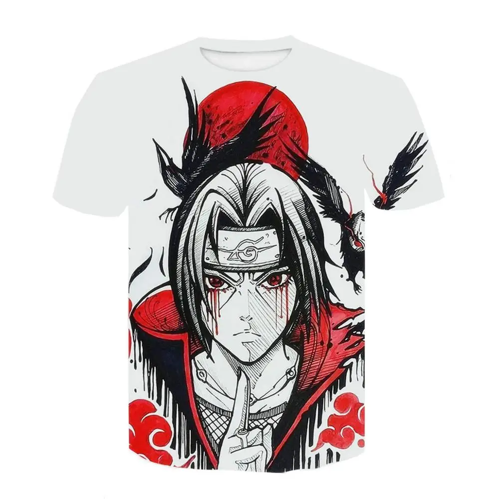 Мужская 3D футболка с круглым вырезом и рисунком Наруто из японского аниме Uchiha Sasuke