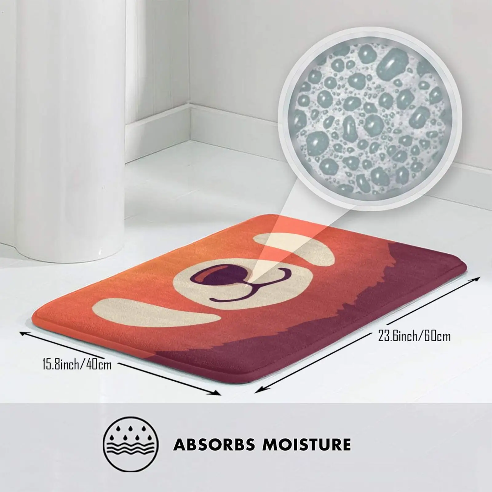 Маска коврик с красной пандой Противоскользящий для входной двери в спальню