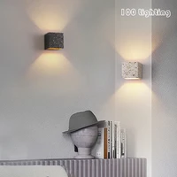 cube colorful led wall lamps cement stone bedside aisle stairs foyer minimalist wall sconces atmosphere lighting g4 110 240v