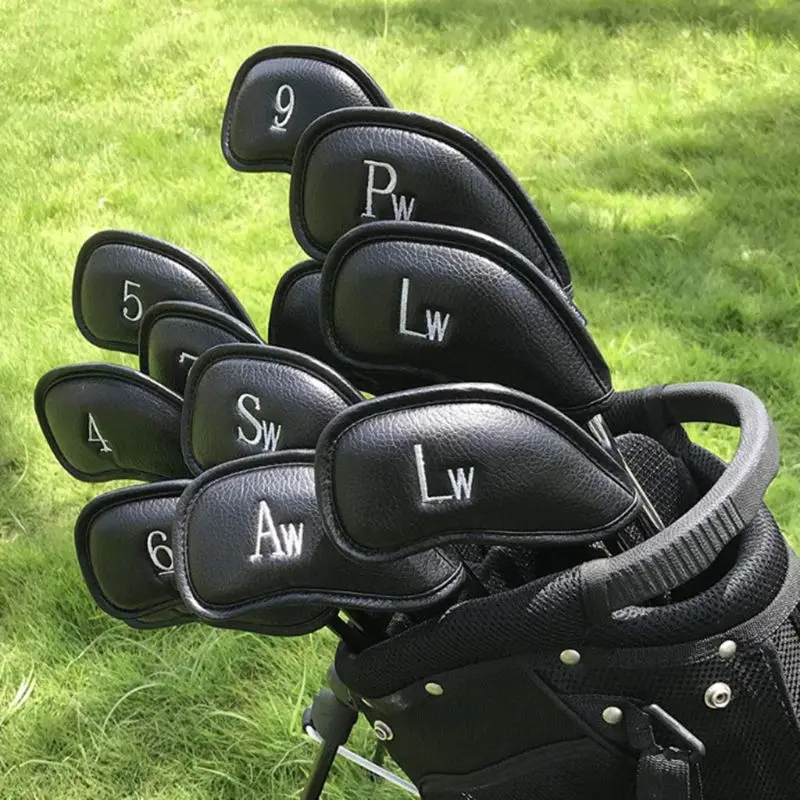 

12 Pcs/set Portable PU Golf Club Iron Head Covers Protector Golfs Head Cover Set