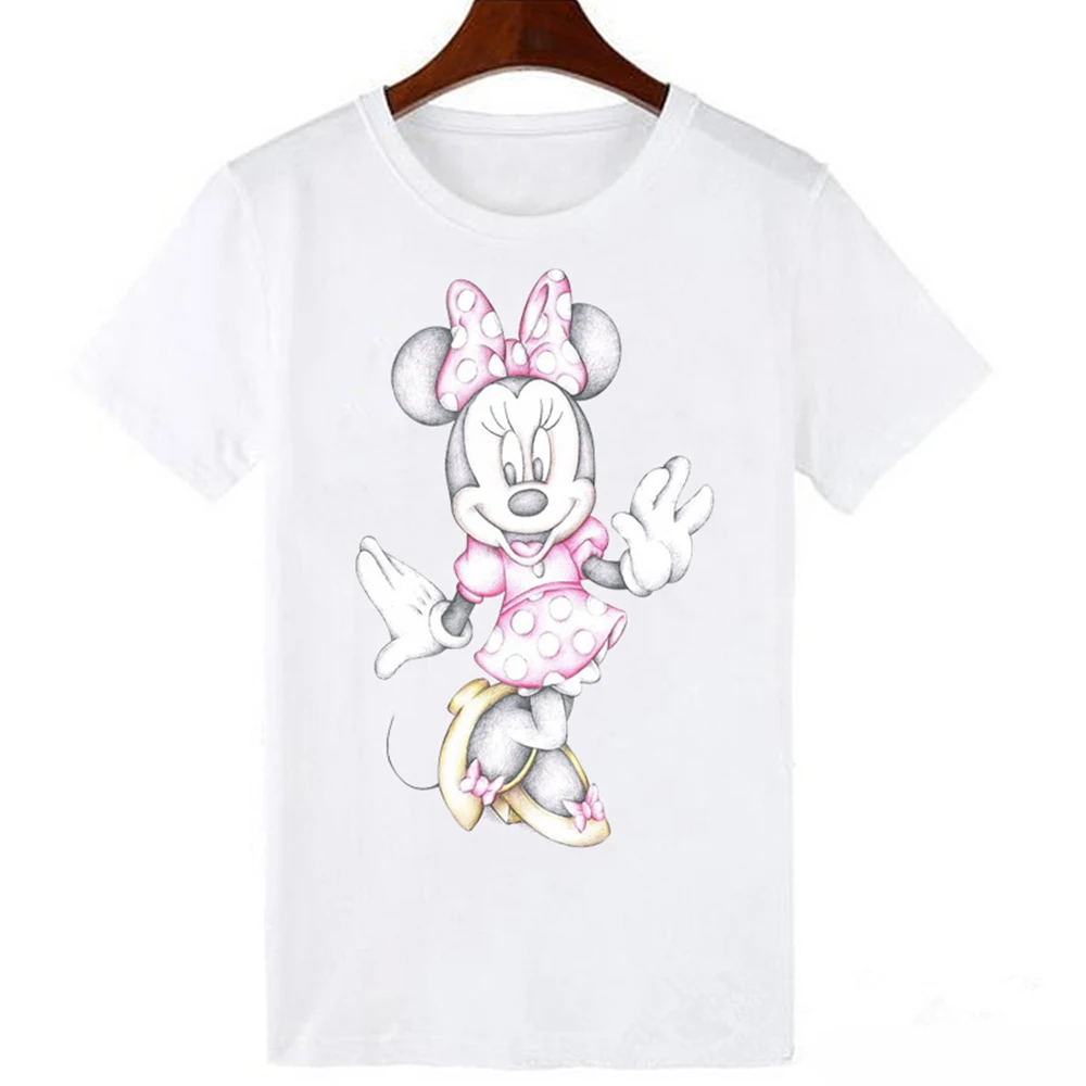 WTQ0103 LUCKYROLL Devil Минни Маус футболки с принтом женские футболки повседневные с круглым вырезом короткий рукав Harajuku крутая футболка Женские топы - Цвет: WTQ0103