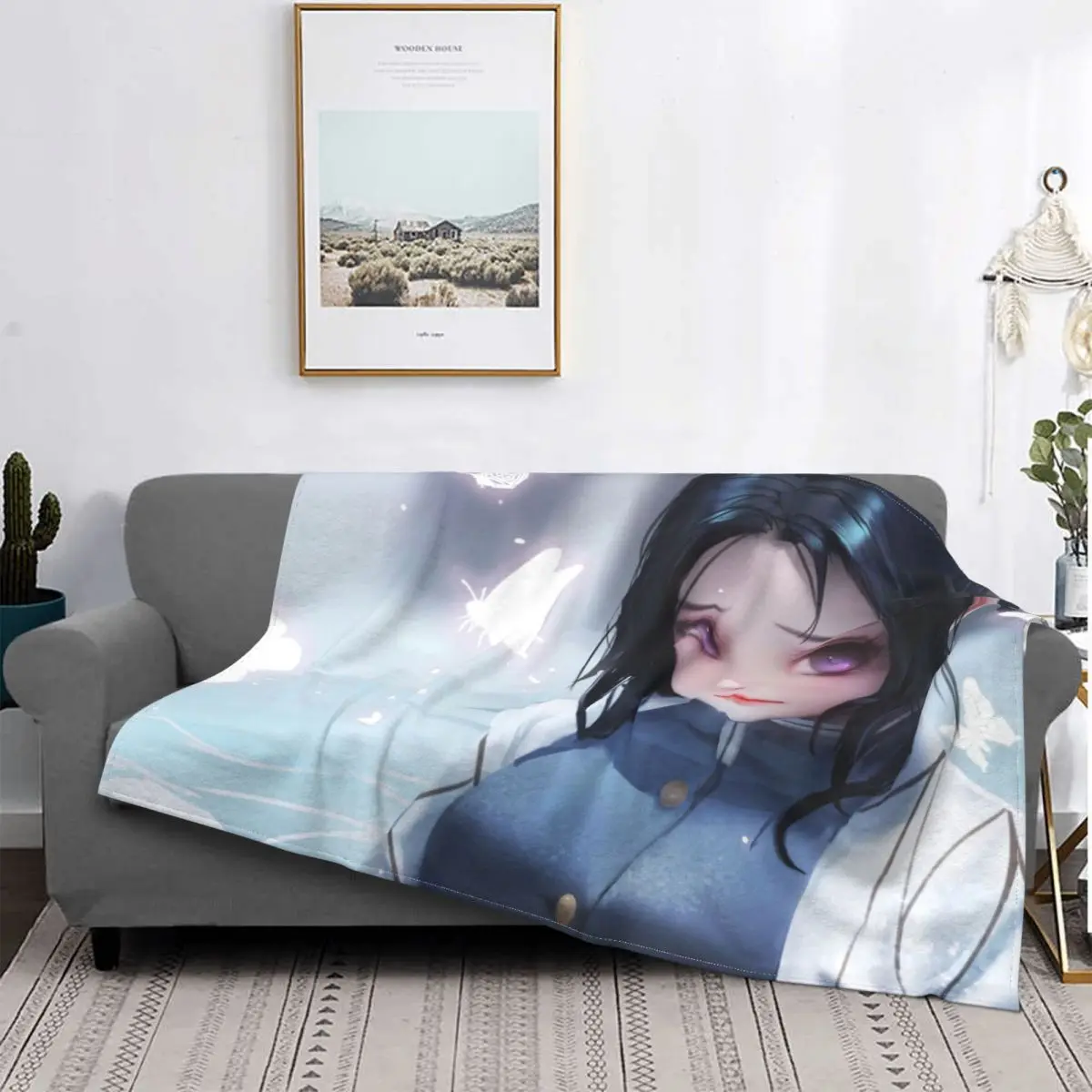 

Manta de franela de Demon Slayer, manta de Anime juvenil de Kamado Tanjirou, decoración de amor, colcha portátil para el hogar