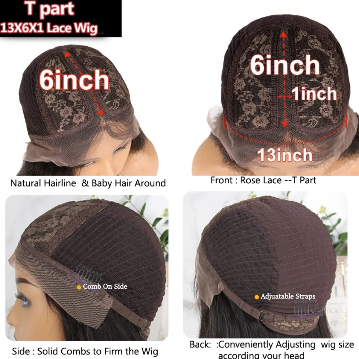 Кудрявый парик RULINDA бразильские T образные человеческие волосы с детскими