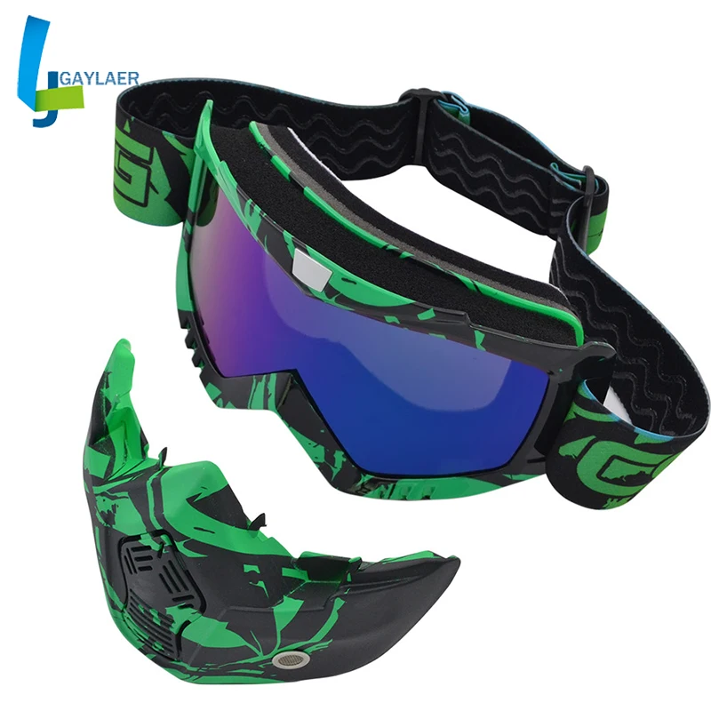 

Brand Motorcycle Mask Detachable Goggles for Modular Open Face Helmet Glasses 14 color Avilable