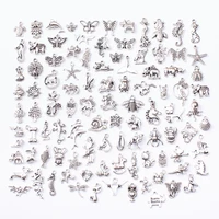 animal series 100pcs tibetan silver mixed styles charms pendants diy jewelry for necklace bracelet making accessaries js2230