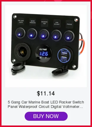 5 Gang 12V 24V Inline Fuse Box LED car Rocker Switch Panel 2 USB Charger Socket Interior accessories for Car Boat Marine