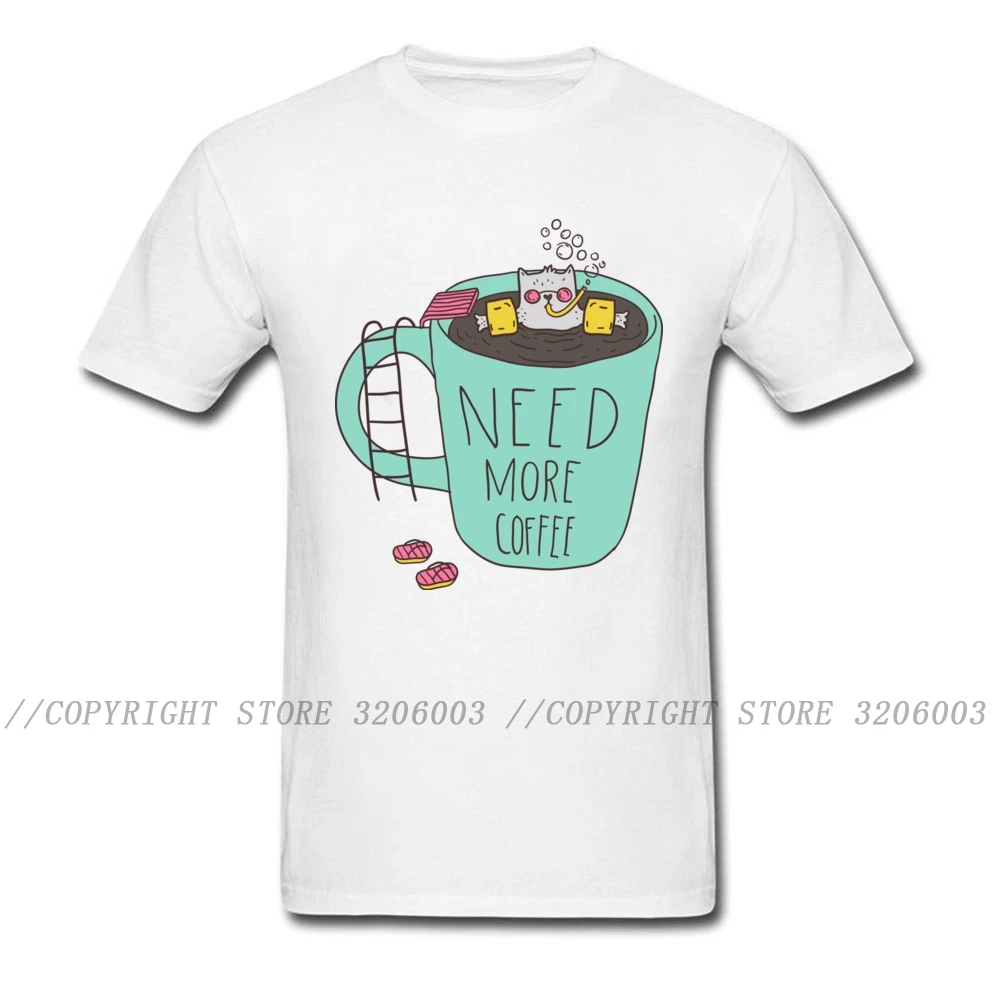 Забавная Мужская хлопковая футболка с коротким рукавом и принтом кошки чашки