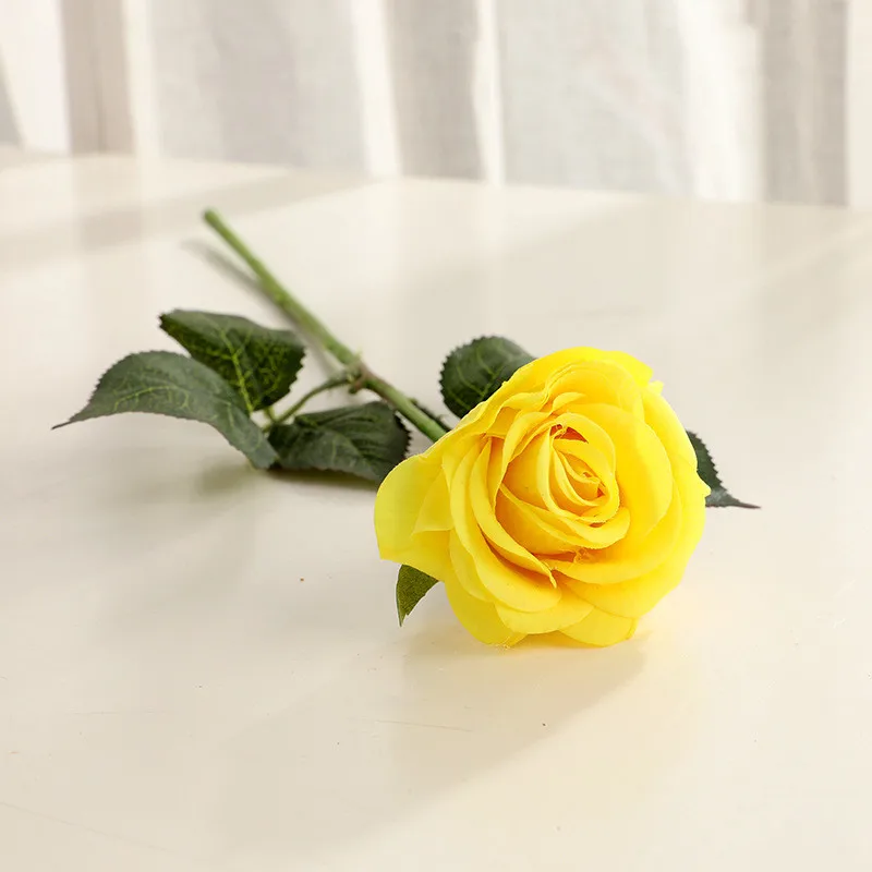 Высококачественная Осенняя искусственная Роза лист 1 шт. цветок Шелковый для