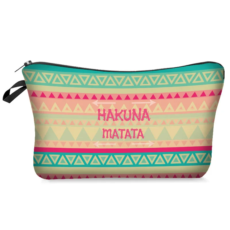 Новая модная косметичка для макияжа с теплопередачей hakuna aztec зеленым принтом