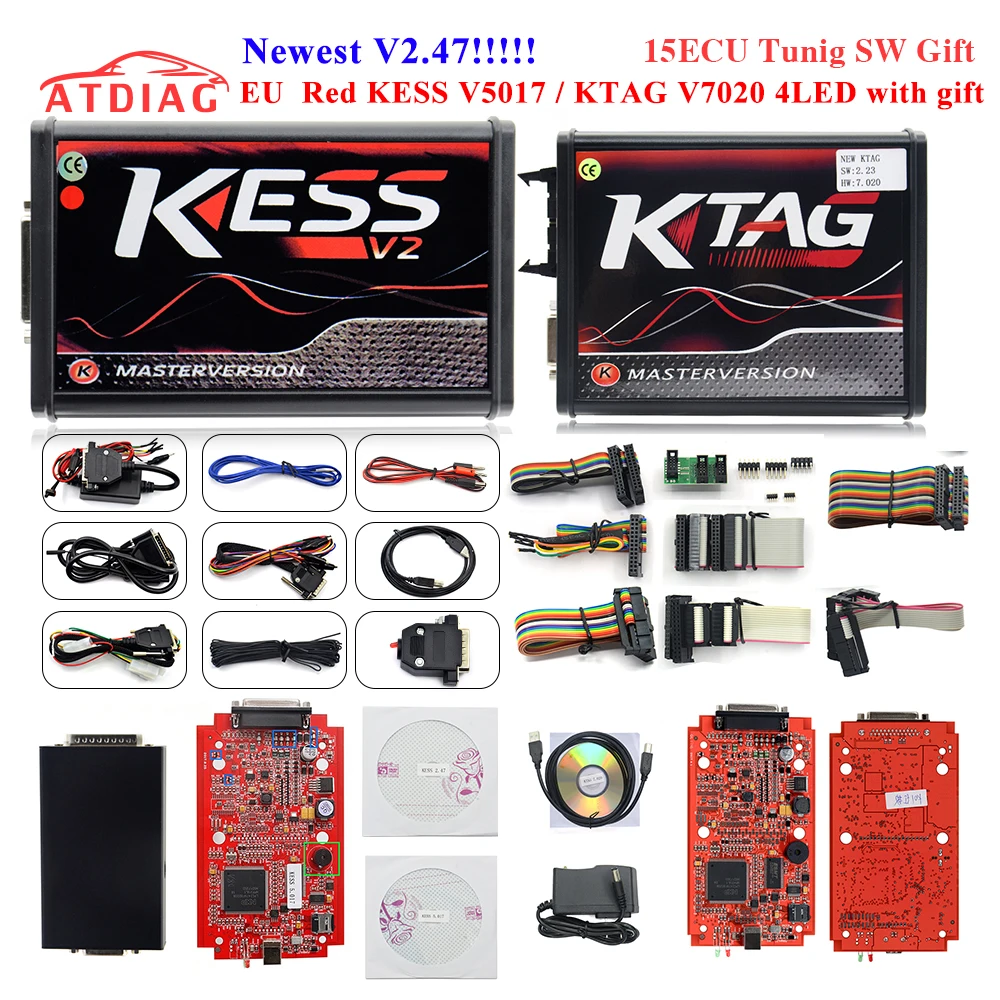 KESSV2 KESS V2 V2.47 V5.017 EUVersion с ECM titanium Winols KTAG V7.020 v2.25 светодиодный онлайн мастер-версия ECU программист