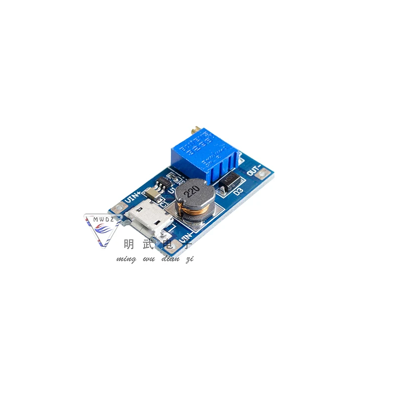 

10PCS 2a boost board DC-DC boost module wide voltage input 2/24V up 5/9/12/28V adjustable MT3608