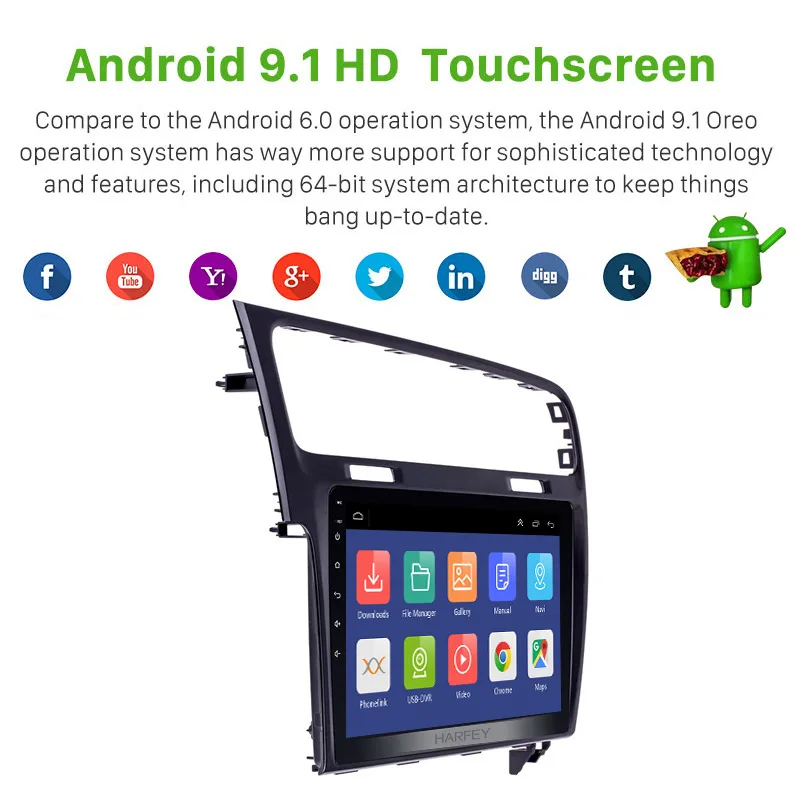 Harfey 10 1 &quotAndroid 9 автомобильное радио HD сенсорный экран GPS головное устройство с 3G