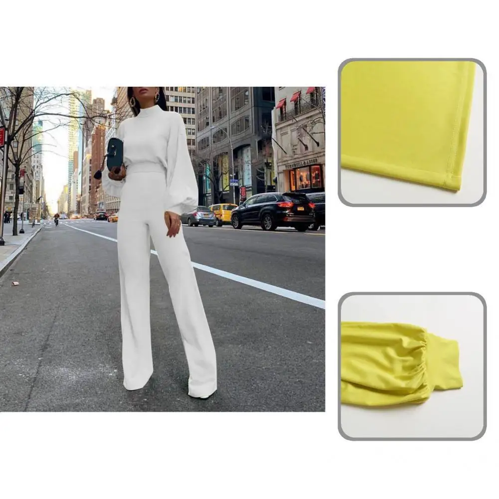 

Женский Облегающий комбинезон, элегантный однотонный повседневный комбинезон в офисном стиле с рукавами-фонариками и ложным воротником, о...