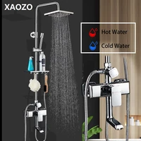bathroom shower set shower rain waterfall shower faucets set head bath shower mixer with hand shower faucet rainfall