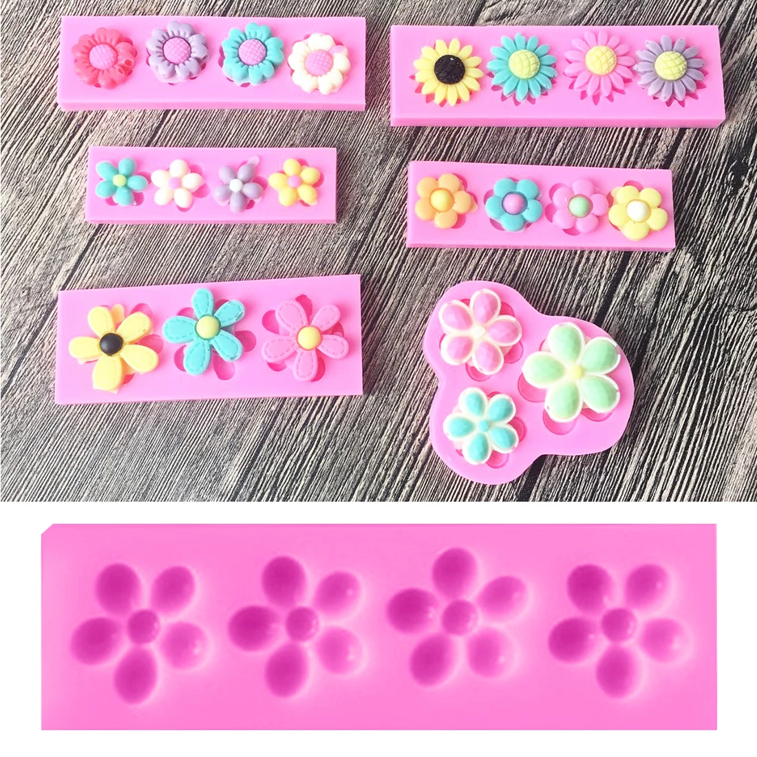 3D цветок подсолнуха силиконовая форма помадка Шоколадное Мыло с запахом печенья