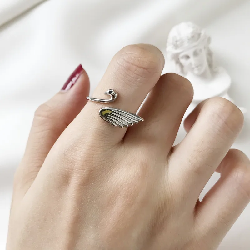 

Fashion Cute Animal Ring Adjustable for Women Elegant Swan Ring Jewelry Gift