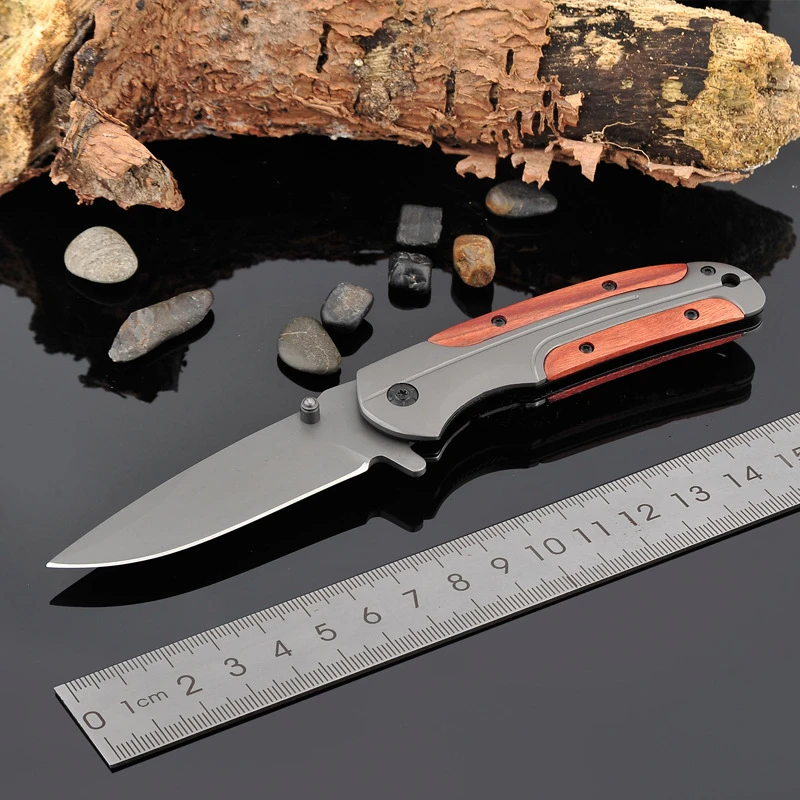 

3CR13 Titanium plating Folding Knife Tactical Survival Knives Hunting Camping Edc Multi Outdoor Pocket Fruit Cutter Knife