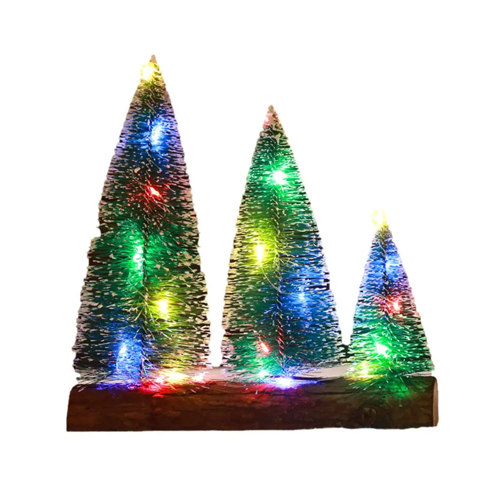 

Mini Pine Tree Snowy Miniature Artificial Christmas Trees Mini Cedar Christmas Tree With LED String Lights Christmas Party De