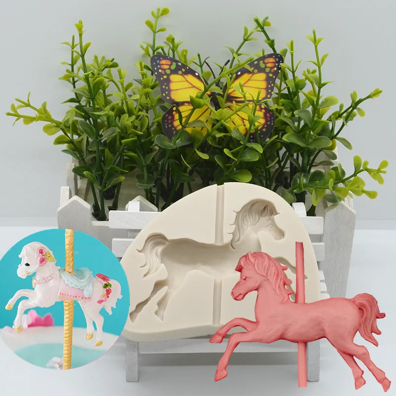 

Resin Revolving Horse Silicone Mold Kitchen Baking Tool DIY Cake Pastry Fondant Mould Dessert Chocolate Lace Decoration Supplies