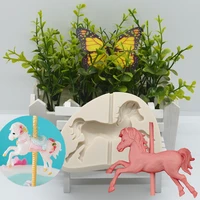 resin revolving horse silicone mold kitchen baking tool diy cake pastry fondant mould dessert chocolate lace decoration supplies