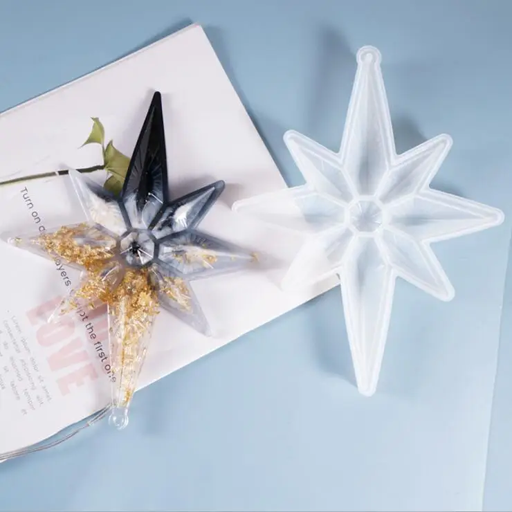 Transparent Silicone Mould Resin Decorative Craft DIY Octagonal star color lights Mold epoxy resin molds for jewelry | Украшения и