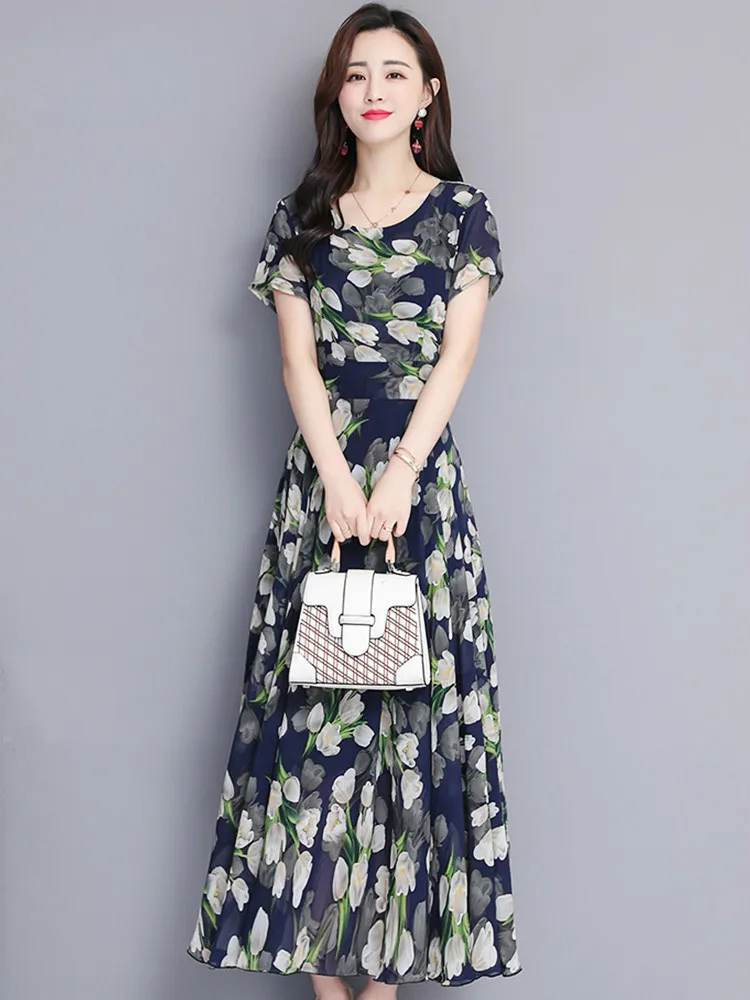 2020 размера плюс летнее платье Элегантное с цветочным принтом вечерние платья