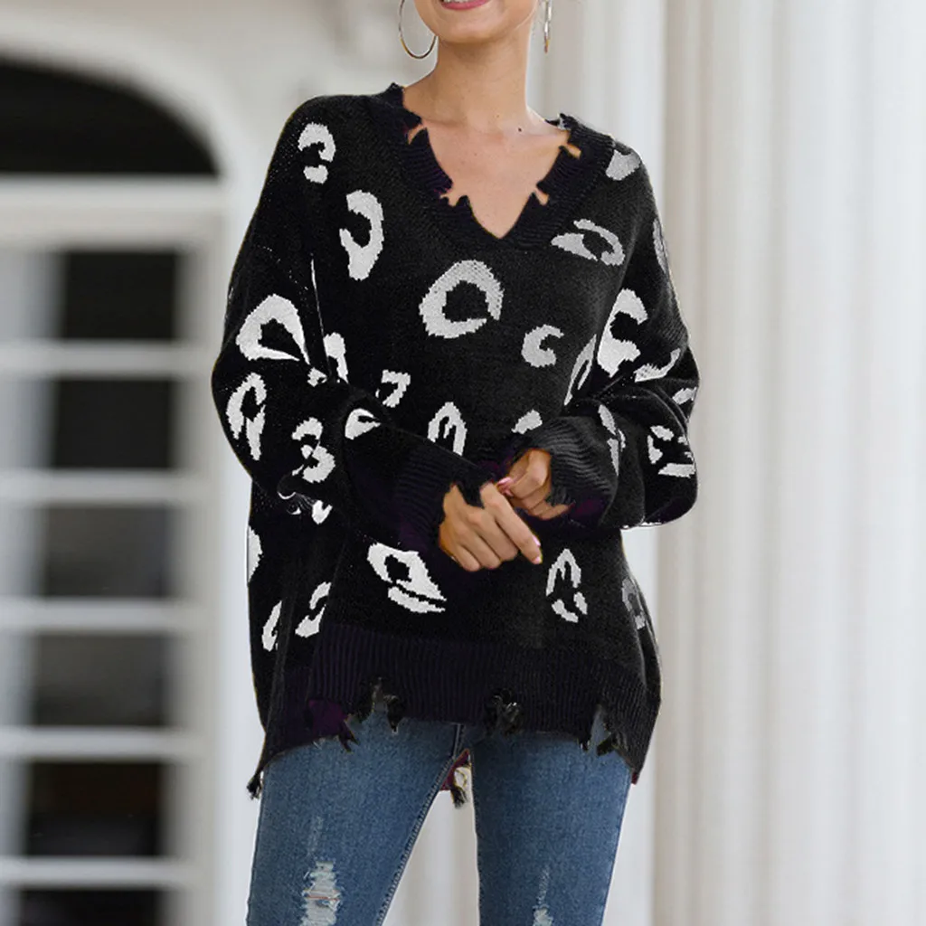 Женская зимняя одежда с неровным узором кашемировая блуза свитер большого