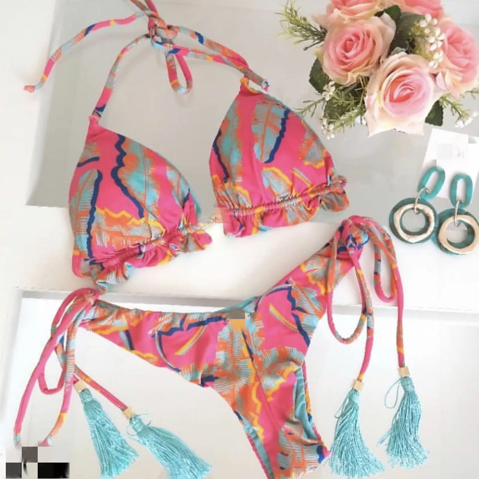 

Women Bandeau Bandage Bikini Set Push-Up Brazilian Swimwear Beachwear Swimsuit Bathing Suit Beachwear Sexy Push Up Bikinis Set