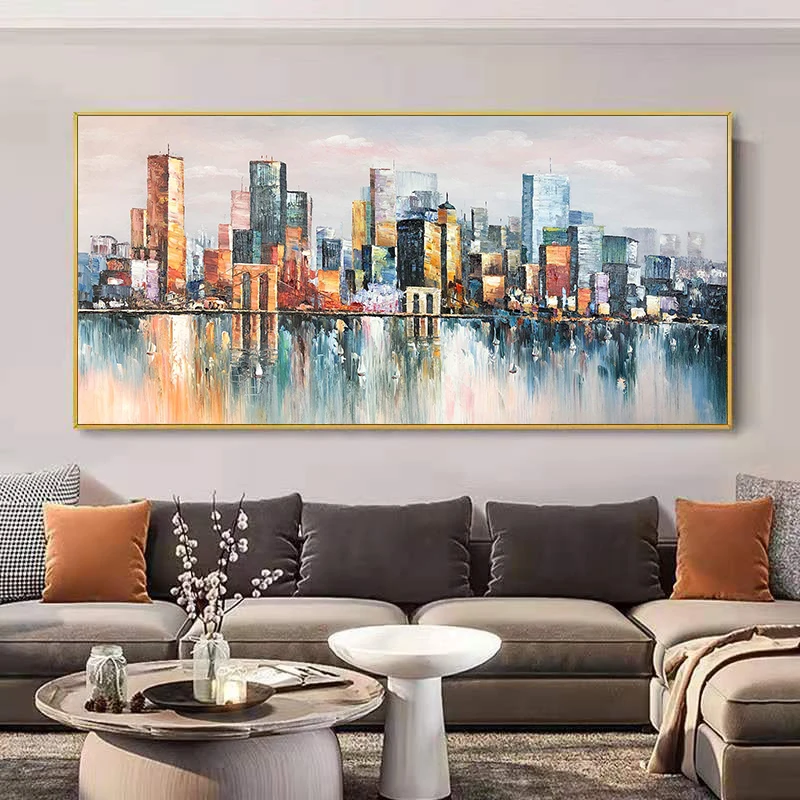 

Abstract Oil Painting Art Canvas Painting Print Urban Architecture Posters Prints Home Decor Gift Wall Picture Living Room Decor