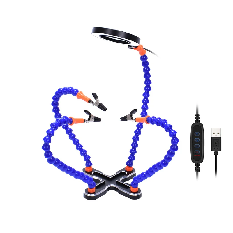 Сварочная станция с 3X USB 10 Вт светодиодной лупой держатель для паяльника PCB