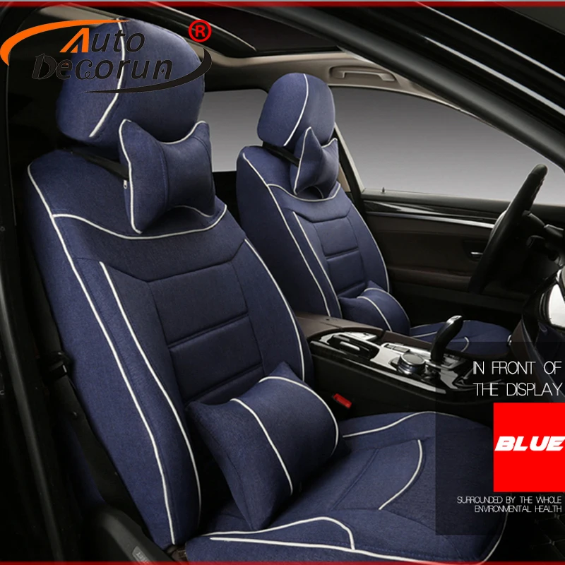 Чехлы AutoDecorun на сиденья для Peugeot 307SW комплект накидок льняная ткань Автомобильная