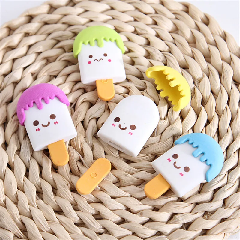 1 шт. мультяшный ластик для лица мороженое kawaii ластик для мороженого резиновый для детей школьные принадлежности цвет случайный