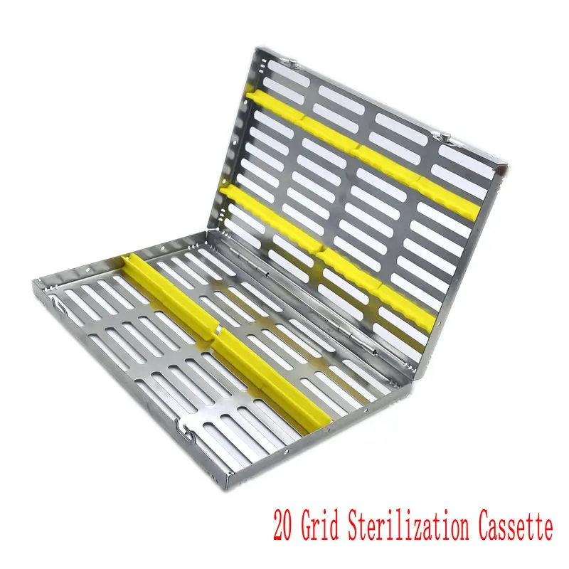 1pc Dental Sterilization Rack Surgical Autoclavable Sterilization Box 20 Grid Dental Cassette Disinfection Tray Dentist Tools