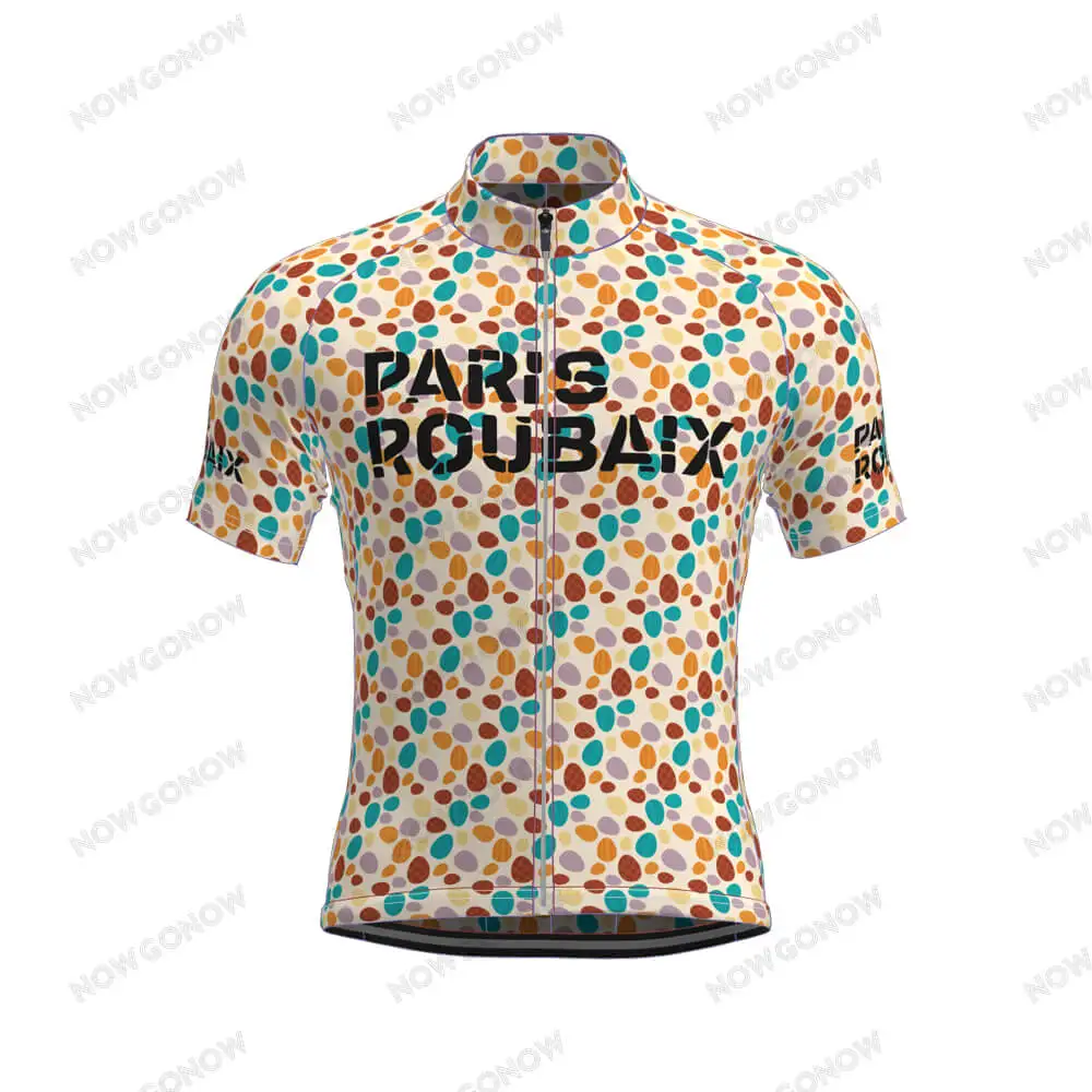 2021 Велоспорт Джерси классический винтажный галька Париж Roubaix Мужская Летняя