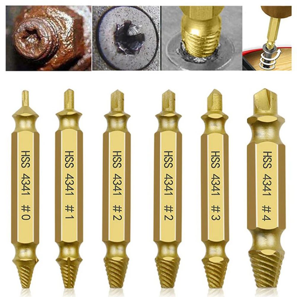 

Tool Broken Bolt Screw Removers 6pcs Remover Extractor 51mm 6Pcs Broken Bolt Drill Bits Easy Out