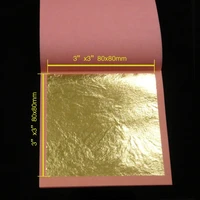 high quality 30 pieces per booklet 8x8cm genuine 24k gold leaf pure gold foil wrapping paper tissue paper wrapping craft