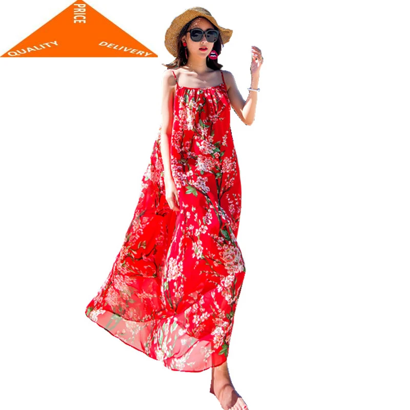 Шифоновое платье большого размера на лето женское повседневное пляжное в