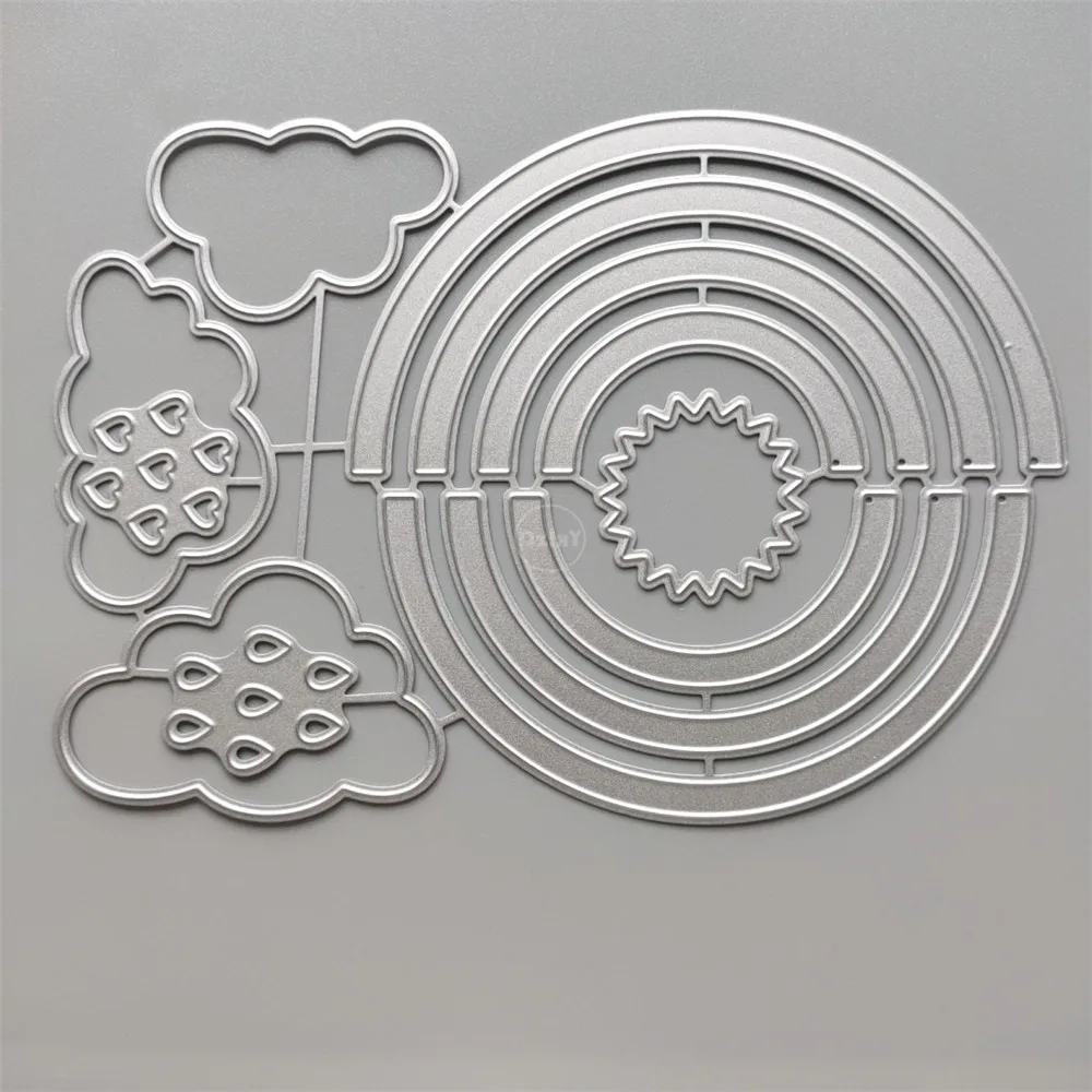 

2021 Clouds Rainbow Raindrops Metal Cutting Dies DIY Scrapbooking Embossing Paper Photo Stamps Crafts Template Mould Stencils